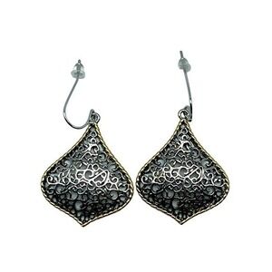 NEW REAL SIMPLE drop dangle open mesh pattern gold and silver fashion ea…